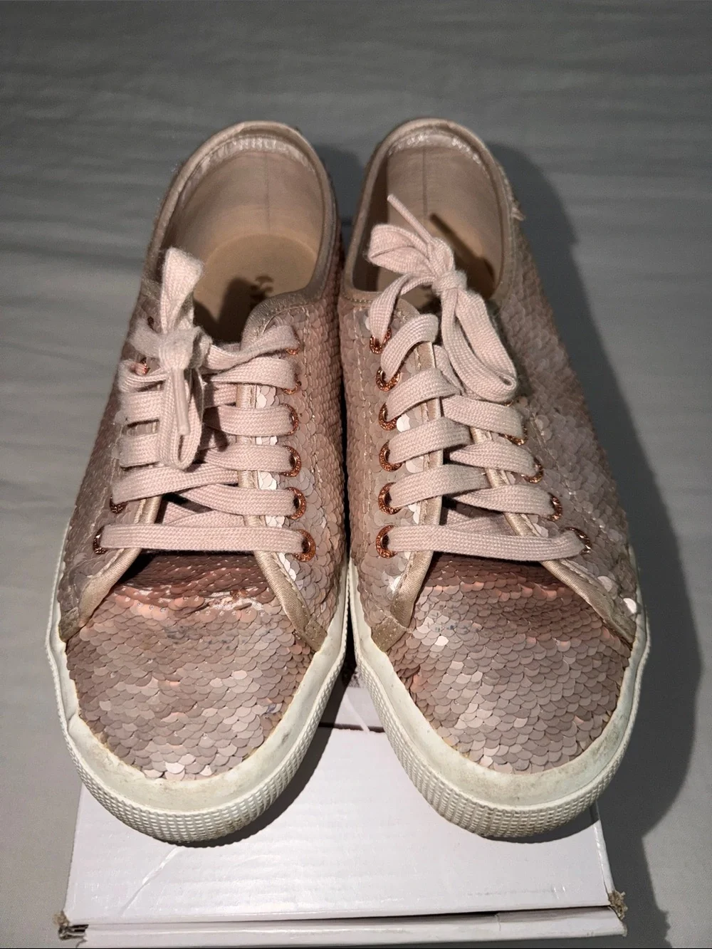 Superga Rose Gold Sequin Women's Sneakers